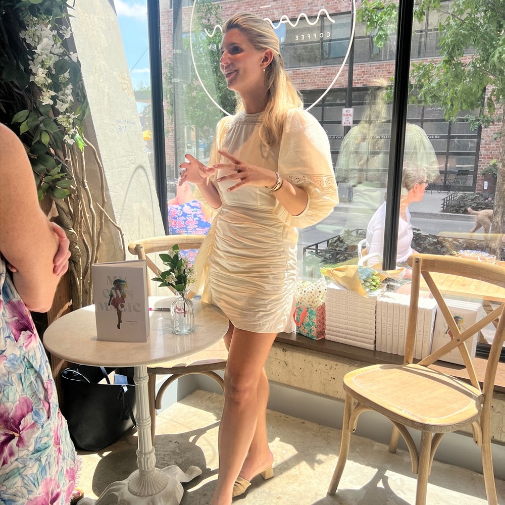 Cream Lace-Trimmed Dress